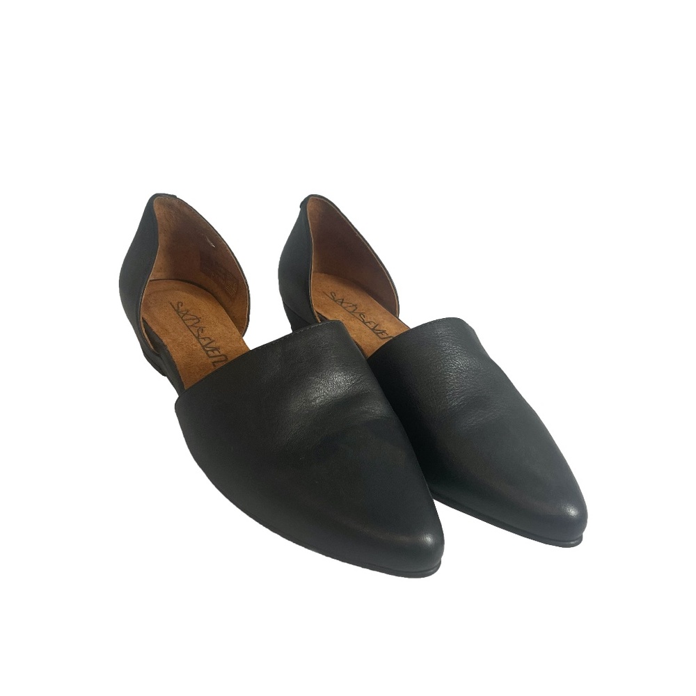 Sixtyseven Erin Black Leather D'Orsay Smoking Slipper Flats US7/EU39